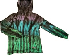 Empyre Tie Dye Festival Hoodie Sweatshirt – Size S – Teal Green Purple Tie Dye