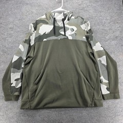 Nike Hoodie Mens 2XL Green Pullover Hooded Pockets Lined Camouflage BV2740-325