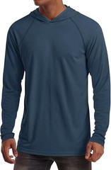 Men’s UPF 50+ Sun Hoodie UV Protection Long Sleeve Fishing Hiking Workout Top 20