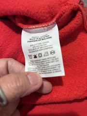 Nike Red Gray Fleece Pullover Sweatshirt M Embroidered Logo Long Sleeve Crop M/L