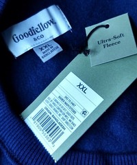 Goodfellow Men Big & Tall 2XL Pull over Blue w/White Grey Stripe Sweatshirt NWT