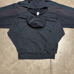 Lot 5 Vintage Sweatshirts Zip Up Hoodie Blank Black M-XL Faded 90s 00s Y2K USA