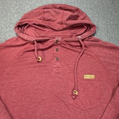 Tentree Hoodie Mens Large Red Henley Pullover Sustainable Casual Lightweight
