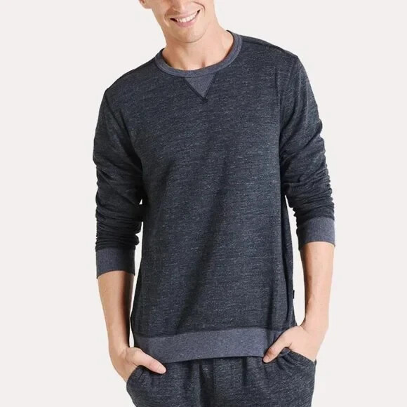 Faherty Blue Long Sleeve Dual Knit Crew Neck Sweatshirt Pullover Small Designer