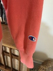 Champion Reverse Weave Solid Crew Neck Pullover Sweatshirt Unisex Coral Sz XS