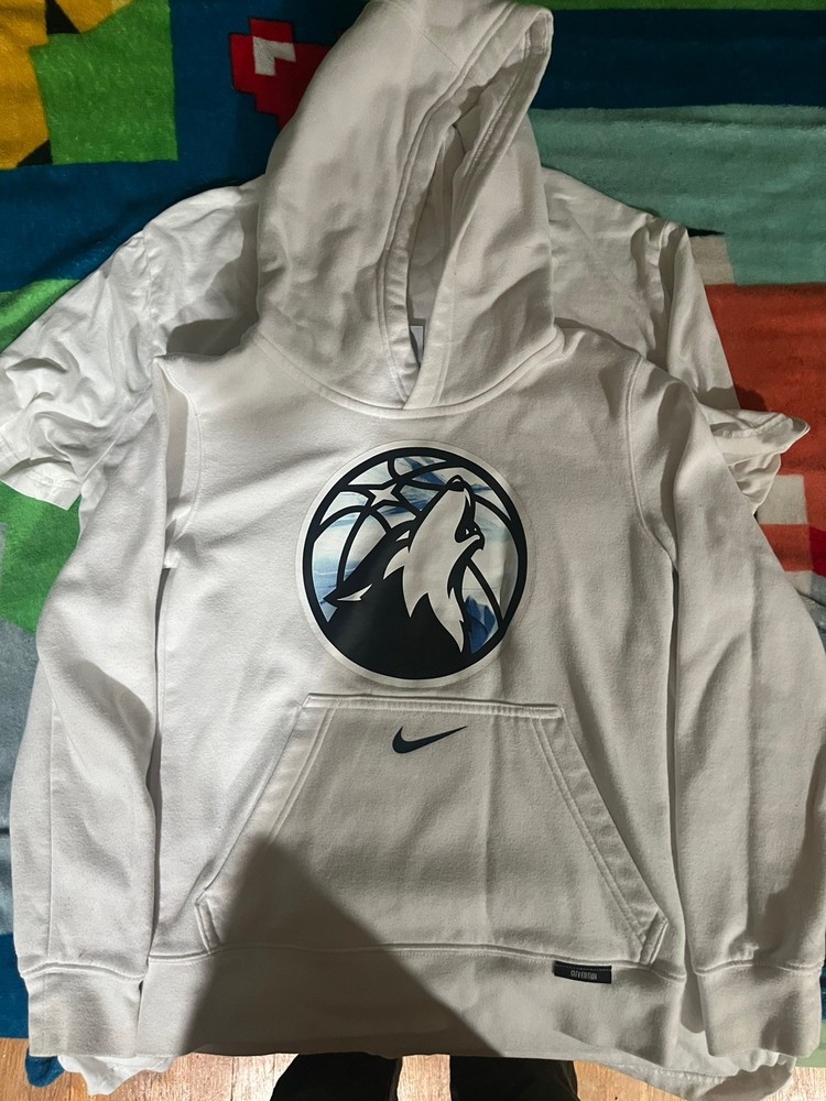 Youth Small White Nike Timberwolves Youth Hoodie City Edition