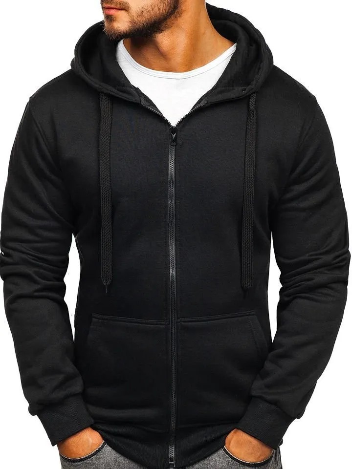 Mens Heavy Weight Full Zip Up Hoodie Fleece Lined S-3XL