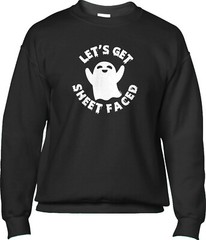 Sheet Faced Halloween Trick or Treat Horror Costume Party Ghost Mens Sweatshirt