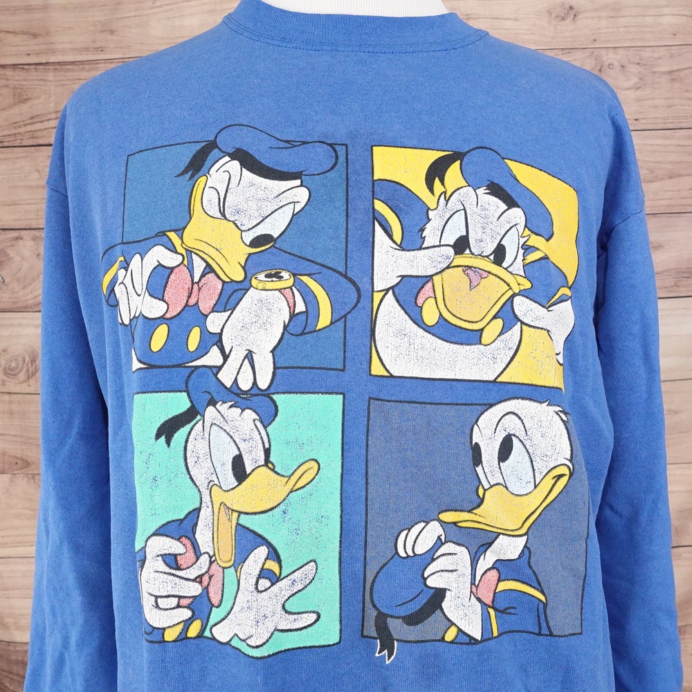 VINTAGE DISNEY DESIGNS DONALD DUCK USA MADE 80s 90s SWEATSHIRT ONE SIZE