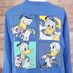 VINTAGE DISNEY DESIGNS DONALD DUCK USA MADE 80s 90s SWEATSHIRT ONE SIZE