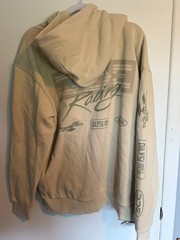 DDE Racing Daily Driven Exotics beige hoodie size large NEW