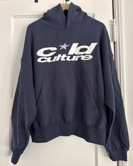 Cold Culture DAMAGED! Cosmic Hoodie Large In Dark Blue With Purple Star NWD!