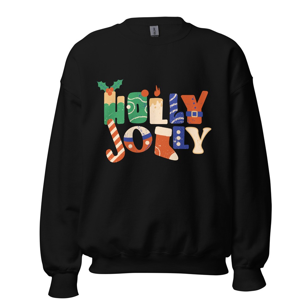 Holly Jolly Unisex Ugly Christmas Sweater Sweatshirt Gift S,M,L,XL,2X,3X