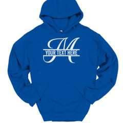 Letter M Monogram Your Text Here Custom Hooded Sweatshirt Funny Humor Hoodie