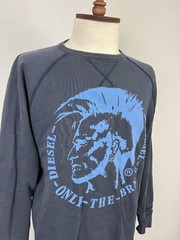 Diesel Blue Big Logo Long Sleeve Comfort Men’s Basic Cotton Sweatshirt Sz M