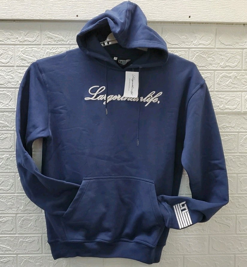 New WELCOMETOL Luxury Heavyweight Fleece Hoodie W/Pocket Navy Size XXL