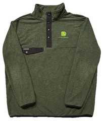 Dri-Duck Long Sleeve 1/4 Button Golf Sweatshirt. Mens 2XL. Green. John Deere.
