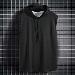 Summer Men Muscle Hoodie Vest Sleeveless Bodybuilding Gym Workout Fitness Shirt