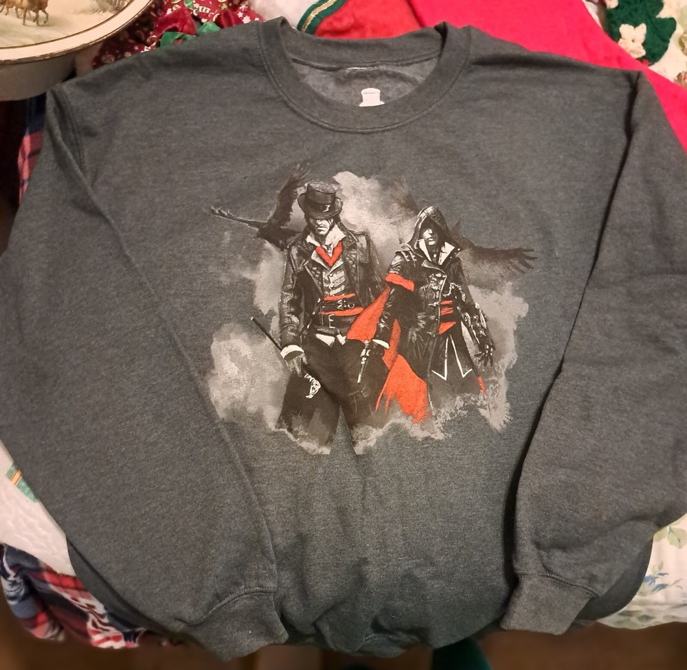 Assassin’s Creed Loot Crate Lvl Up Men’s Crew Neck Sweatshirt Size Large Gray