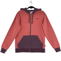 Patagonia Hoodie Mens S Organic Cotton Zip Up Two Tone Rust Plum Pullover Logo