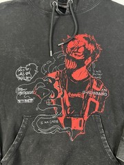 Corpse Husband Pullover Hoodie 2XL XXL Black Acid Wash Anime YouTube C+Husband20