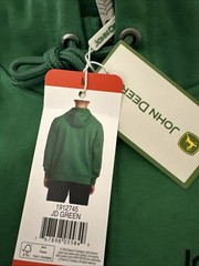 John Deere 1/4 Zip Hoodie Sweatshirt Men’s Green, size Medium NWT