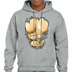 Ripped Muscle Hoodie Gym Training Top Weight Training Bodybuilding MMA weight