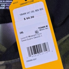 Carhartt Camo Mossy Oak Sweater Mens 2XL Green Outdoor Hoodie Hunting Hiking NWT