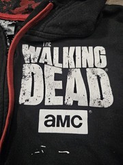 The Walking Dead AMC Daryl Dixon Zip Up Hoodie Size M Black Red 2015