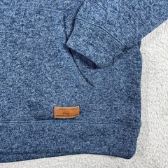 Quiksilver Keller Hood Hoodie Mens Large Blue Marl Fleece Pullover Sweatshirt