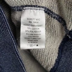 SCHOTT NYC Size Medium Mens Made in USA Hoodie Pullover Cotton Poly Blend Blue