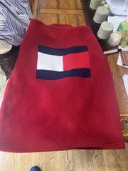 Vintage Tommy Hilfiger Fleece Men’s Large Red Deep Pile Sherpa Full Zip