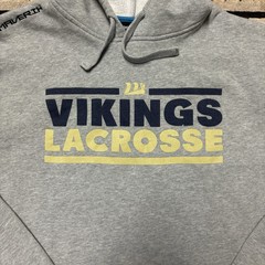 Maverik Lacrosse Hoodie Mens Medium Vikings Gray Sweatshirt Running Gym
