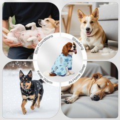 4 Pack Dog Pajamas Pet Costumes Dog Jammies Bodysuits Sweatshirt Adjustable Brea
