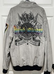 Imperious Delf Jacket Y2K Mens 2XL Gray Full Zip Graphic Front Back Hit