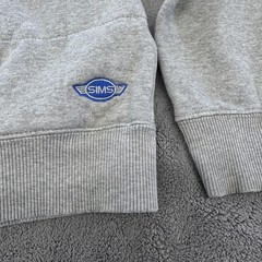SIMS Hoodie Teens XL Gray Full Zip Hooded Pockets Lined Quilted Snowboarding