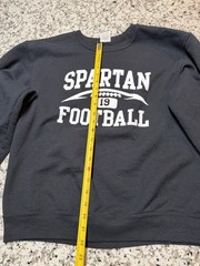 Black Spartan Football Sweater Medium 19 Jerzees NUBLEND