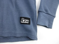 Mens Medium Quiksilver Modern Fit LS hoodie thermal henley blue