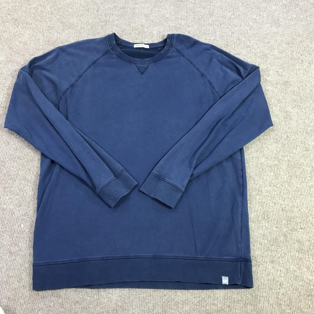 Peter Millar Sweatshirt Mens Large Blue Fleece Crewneck Pullover Stretch Logo