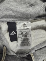 adidas Men’s Gray Solid Pullover Hoodie M Cotton Logo Drawstring