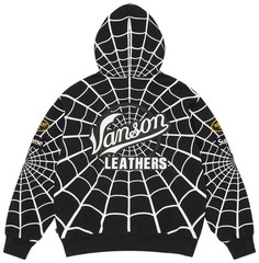 Supreme Vanson Leathers Spider-Man Zip Up Hooded Sweatshirt – Size Large