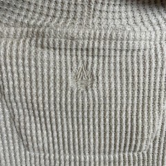 Rainforest Hoodie Mens L Waffle Knit Cream Oatmeal Thermal Pullover Stretch