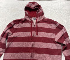 Ecko Unltd Hoodie Mens 2XL Zip Heather Red Sweatshirt Streetwear Hip Hop Striped