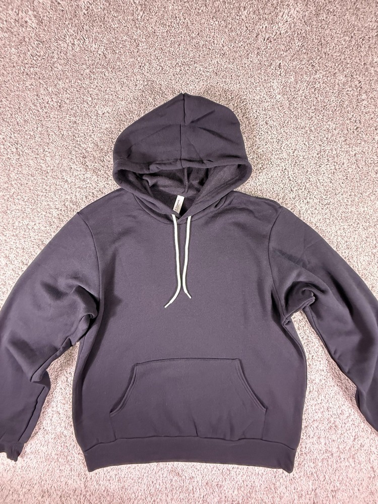 Bella + Canvas 3719 Unisex Sponge Fleece Pullover Hoodie Sweatshirt Large Black