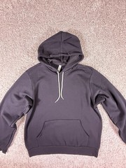 Bella + Canvas 3719 Unisex Sponge Fleece Pullover Hoodie Sweatshirt Large Black