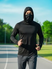 6pc Men’s Hoodie Set Built In Mask Lightweight Quick Dry Breathable Fashion