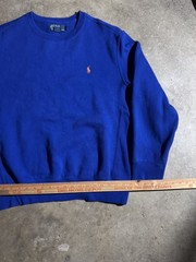 Vintage 90s Polo Ralph Lauren Sweatshirt Mens Size Large Blue W/ Orange Horse