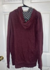 VANS Burgundy Solid 1/2 Zip Hoodie Mens Size L Regular Long Sleeve Pockets