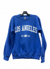 Letter Graphic Round Neck Long Sleeve Sweatshirts Los Angeles EST-1781
