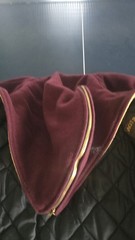 Holloway Burgundy Full Zip Fleece Hoodie L Embroidered Logo Lined Pockets